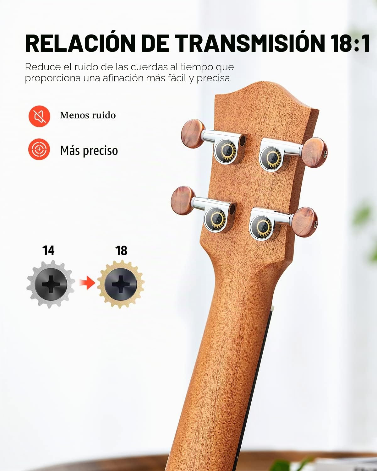 Ukelele Donner de madera de caoba