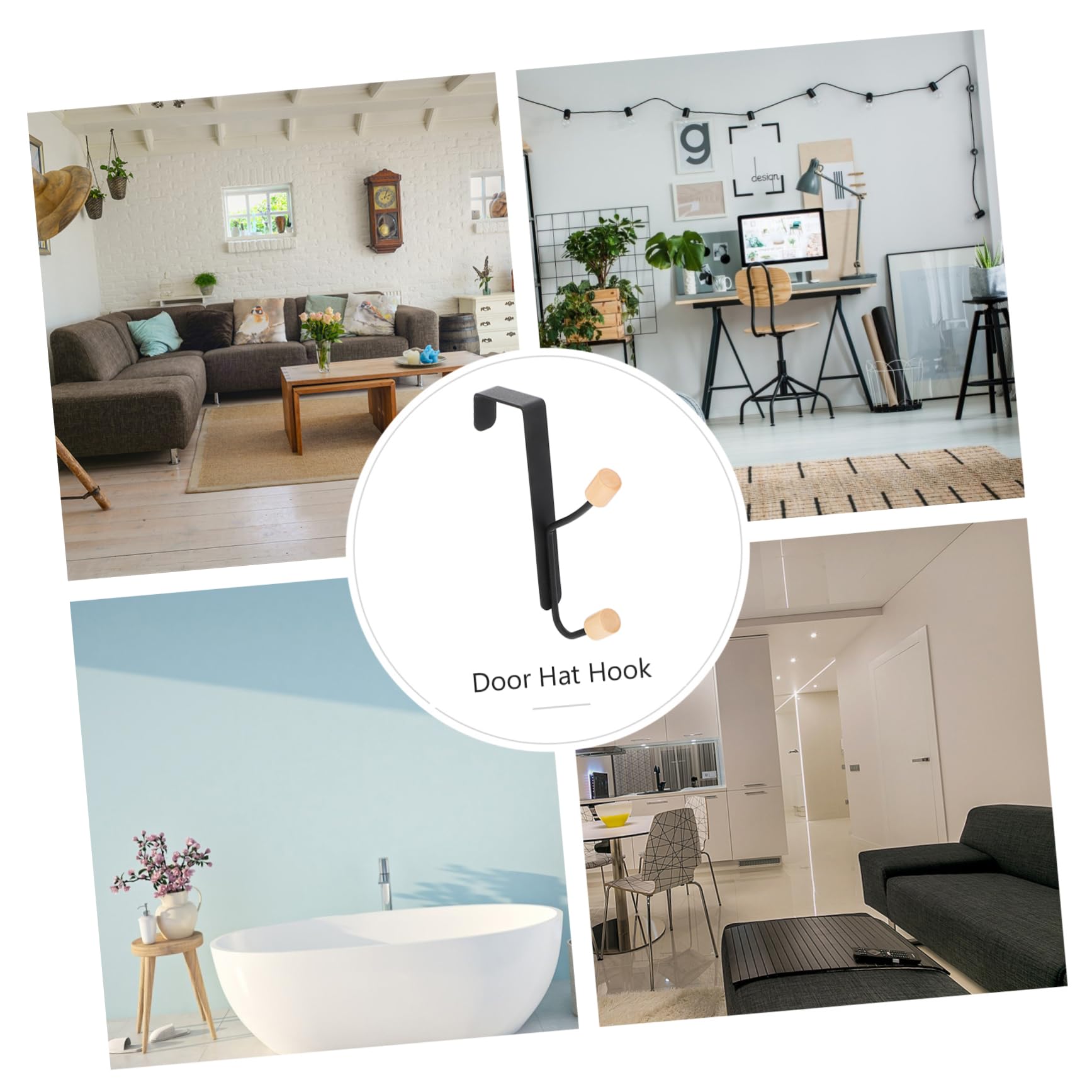 Ciieeo Door Hook Organizer No Punching Required Sturdy Hanger for Coats Hats and Bags Space Saving for Home Tidy Door Installation