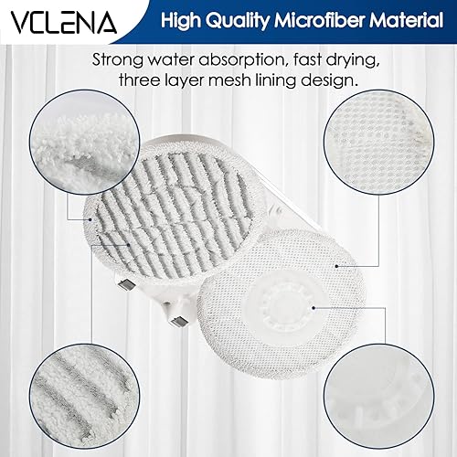 Miniatura 4 de Almohadillas de repuesto para trapeador de vapor Shark S7000AMZ S7001, fregado y desinfectante todo en uno, almohadillas de limpieza reutilizables