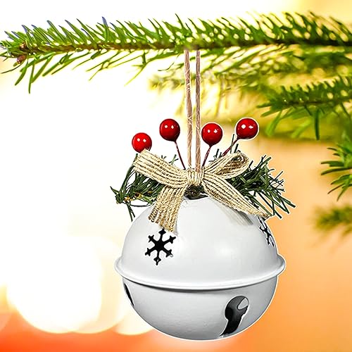 Miniatura 7 de 6 adornos de cascabel de Navidad en rojo, blanco y verde, colgante de campanas de árbol de Navidad, suministros de fiesta de Navidad para decoración