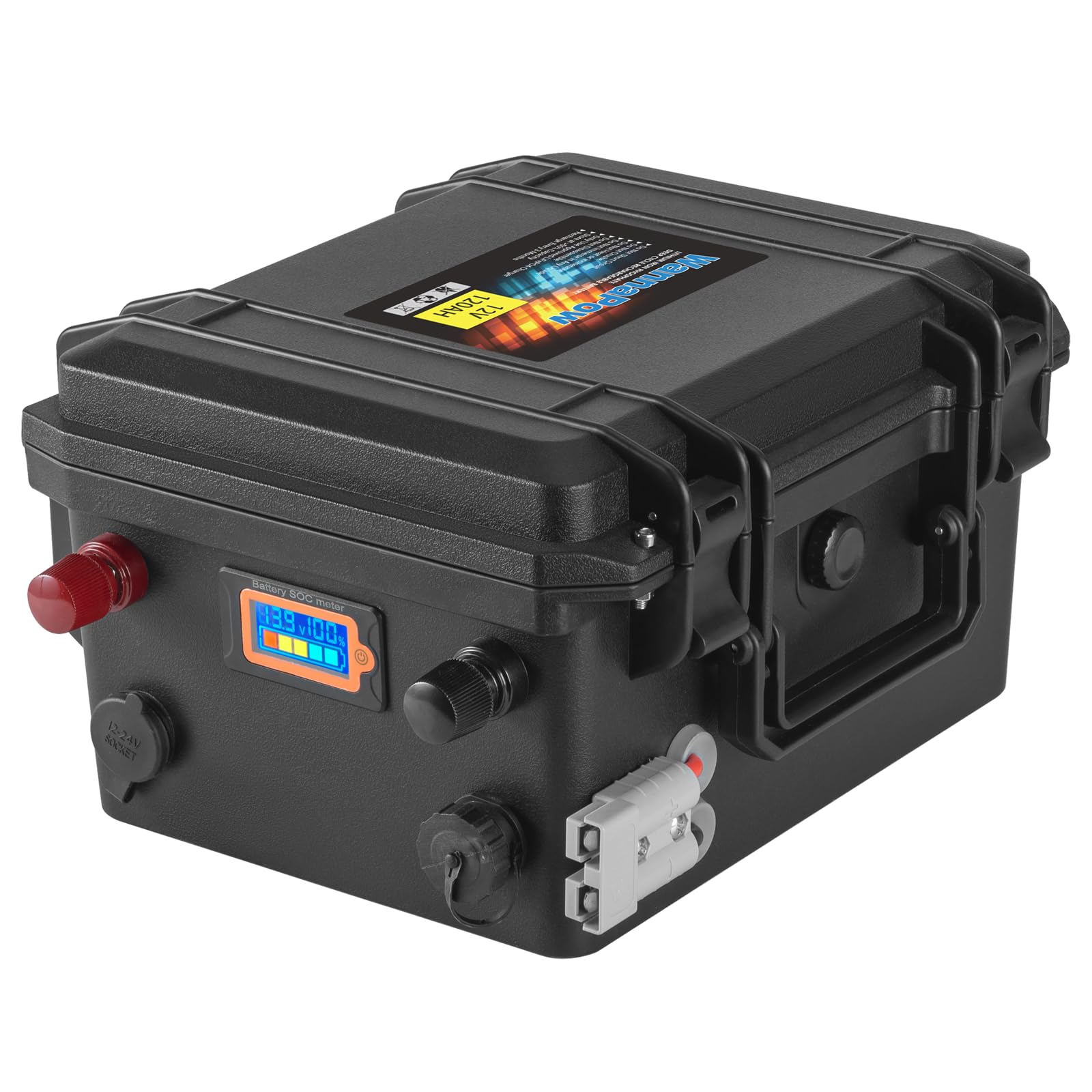 WannaPow Batteria al litio 12V 120Ah LiFePO4,con 100A BMS,fino a 15000 cicli,Batteria da 1536Wh,Perfetta per Motore elettrico,Camper,Pannelli Solari,Caravan,Barca,Sistemi fuori rete