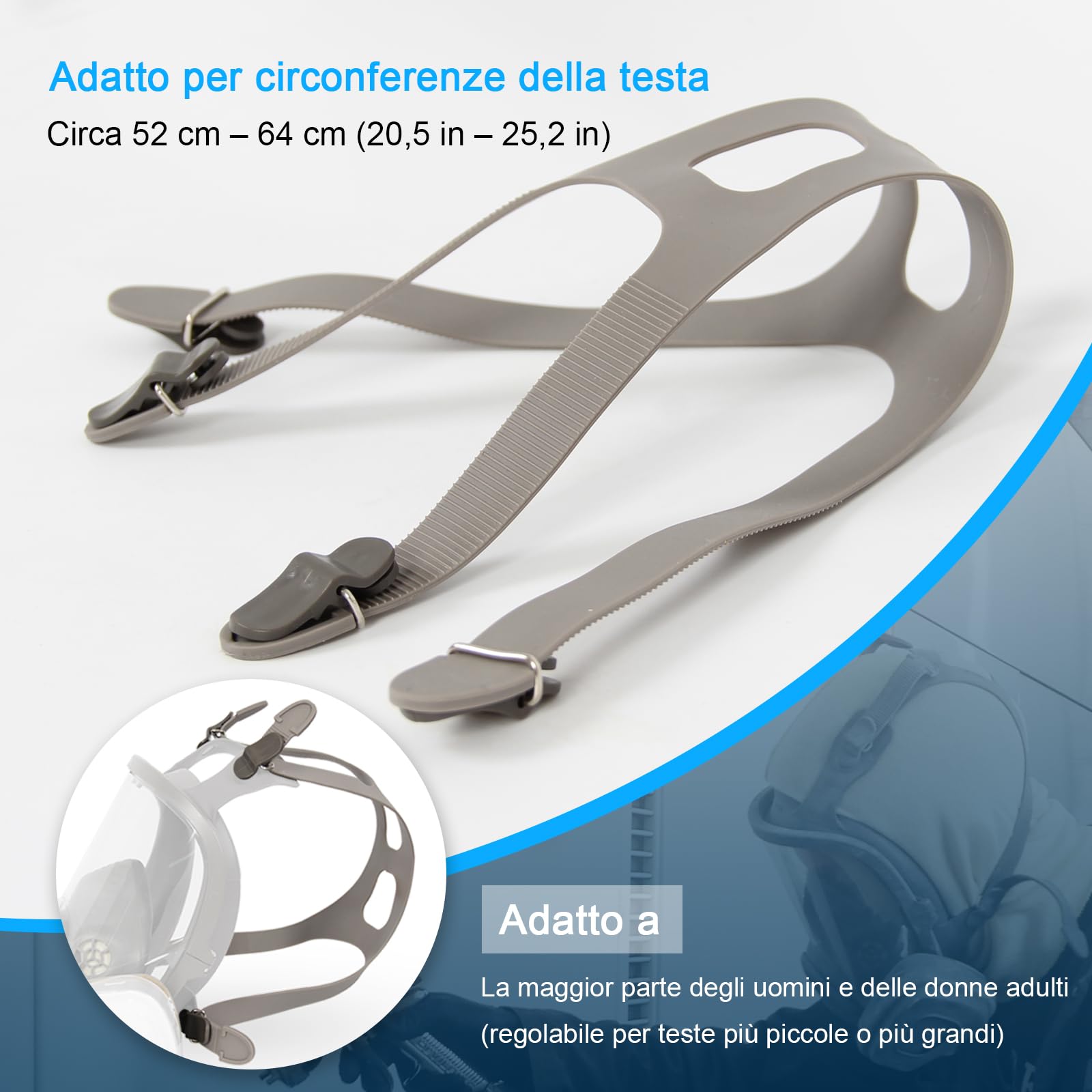 Imbracatura per la Testa Compatibile con 3M 6000 Serie 6700, 6800, 6900, Trudsafe 6900, Imbracatura di Ricambio per Maschera Respiratoria Integrale