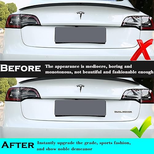 Miniatura 8 de YHCDSEA Emblema de doble motor, decoración a cuadros, compatible con accesorios modelo 3 Y X S (negro mate)