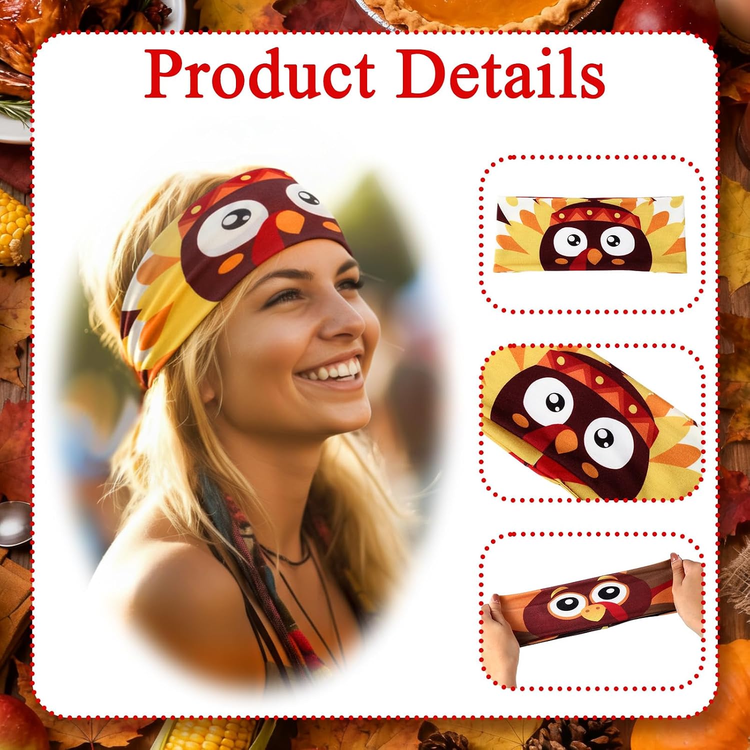 Suncalla Thanksgiving Headbands Turkey Trot Headbands for Women Men