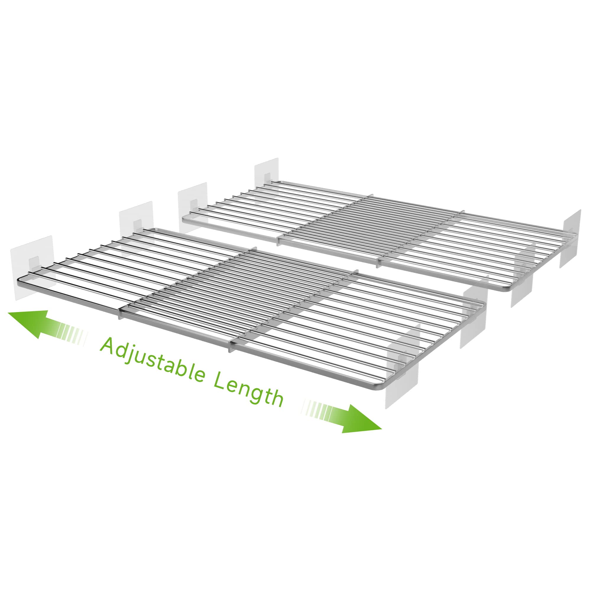 SOFRON Expandable Closet Shelves Organizers, Adjustable Shelf for Cabinet Rack Storage Wardrobe Divider Shelving for Closets Pantry Cupboard Kitchen Small 2 Pack