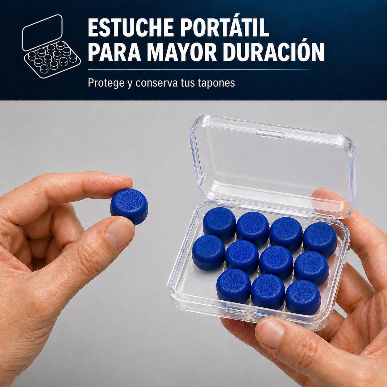 16 Tapones Para Dormir Silicona Moldeable Reutilizable Antiruido Comodos Oidos Sensibles Azul Reducen Ruido Ronquidos Vecinos Viaje Estuche Portatil Ajuste Personalizado Descanso Profundo Uso Diario