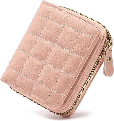LEEXTON Monedero pequeño para mujer con protección RFID, mini monedero corto par