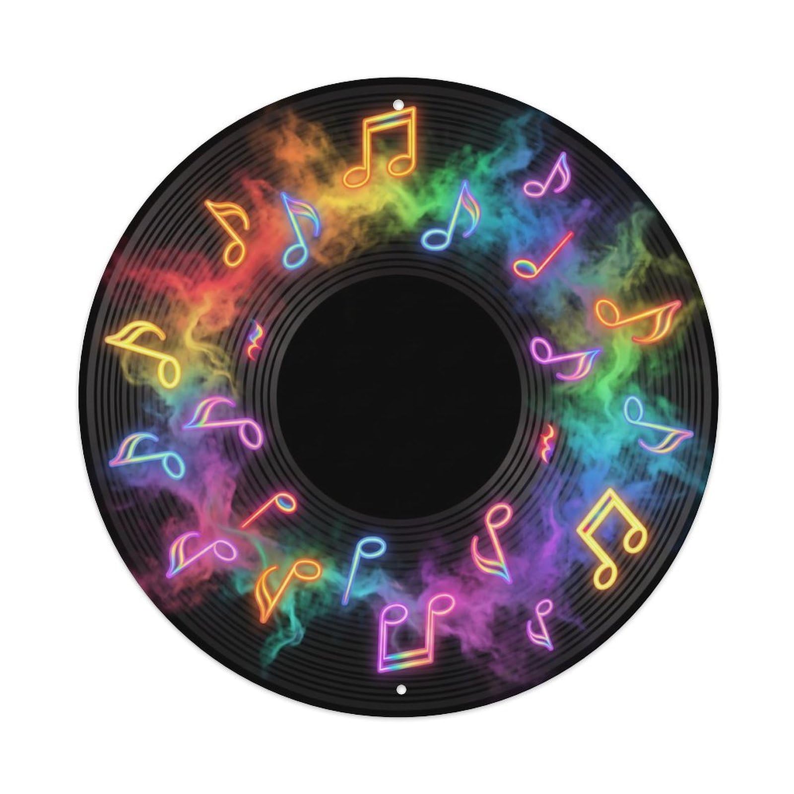 Colorful Music Vinyl Records Diffuse Color Mist Metal Tin Sign