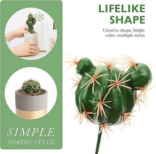Vista 6 de VOSAREA 8 piezas de cactus artificiales artificiales de imitación de cactus suculentas, arreglo de plantas suculentas de color verde