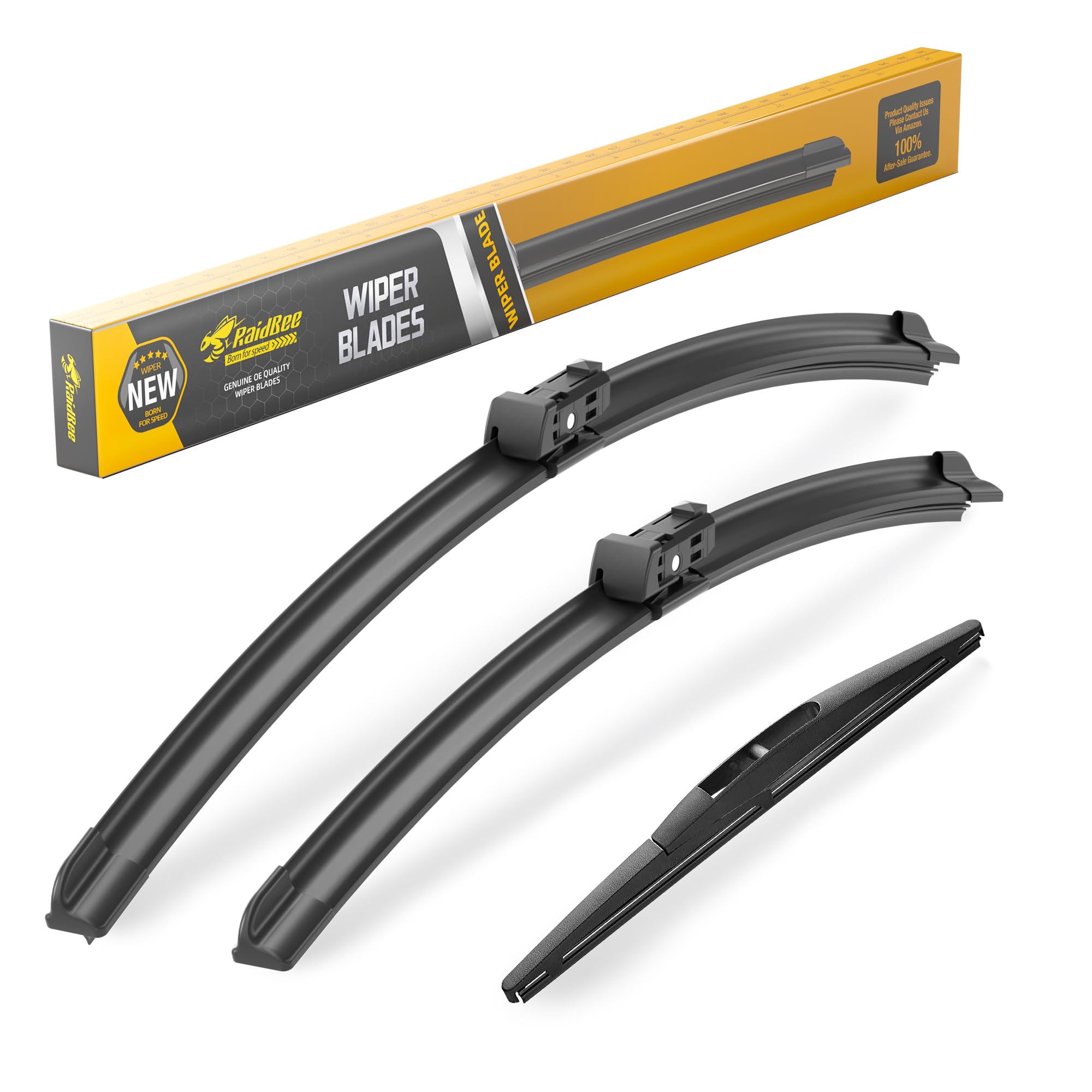 Raidbee® 24"+19" Windshield Wiper Blades with 10" Rear Wiper Blade Automotive Replacement Set for Honda CRV 2023 2024 2025 – Genuine OEM Quality (Set of 3)