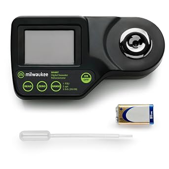 Milwaukee Salinity Digital Refractometer with Carrying Case for Saltwater Aquariums - MA887BOX