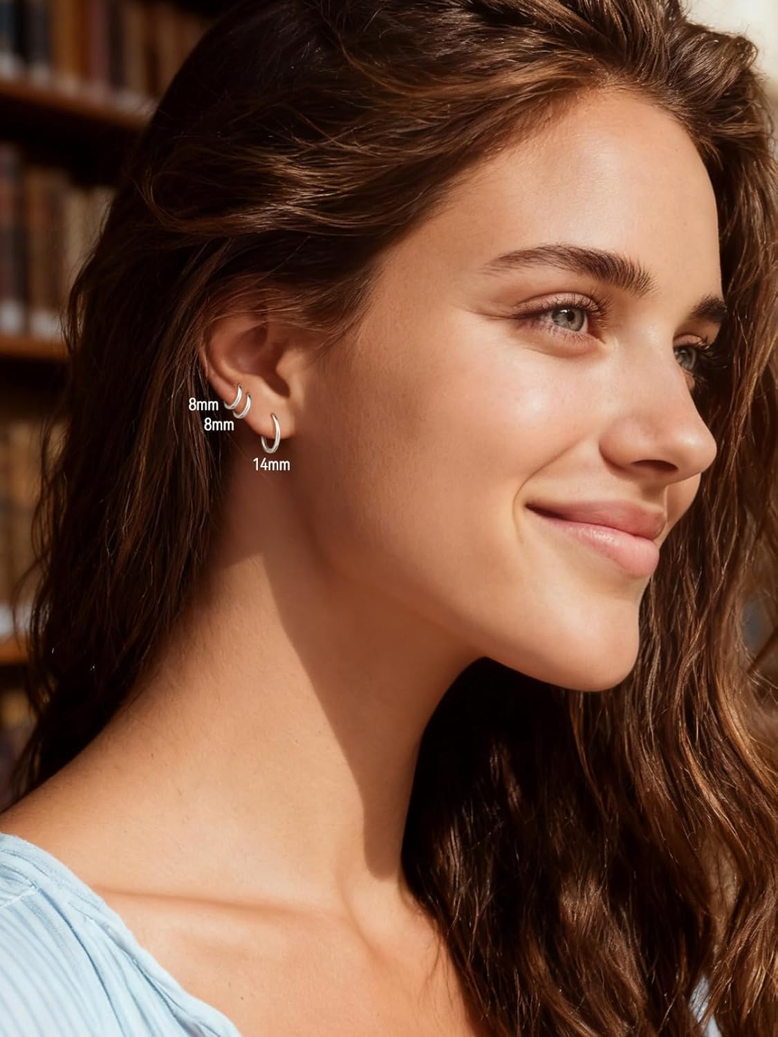 FaithHeart Sterling Silver Huggie Hoop Earrings for Women, Real S925 Hypoallergenic Lightweight Silver/Black/Gold/Rose Gold Huggie Hoops Everyday Sleeper Earring 8/10/12/14/16/18/20mm - Image 9