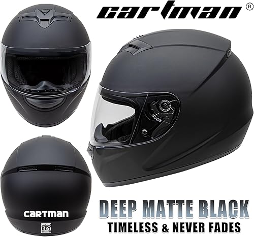 Miniatura 4 de Cartman Casco de moto de cara completa, certificado por DOT para bicicletas de carreras y de calle, casco de visera para adultos con diseño