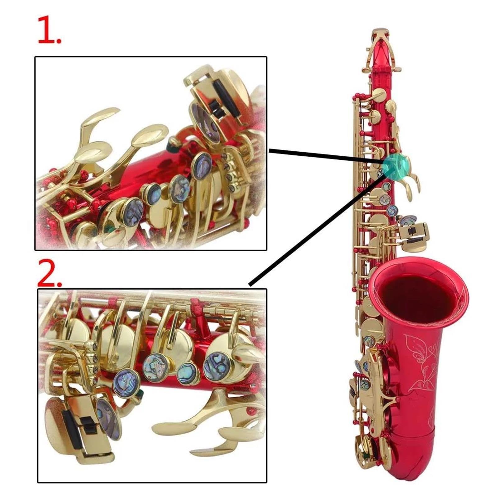 Saxofón Saxofón Alto Adulto Cuerpo Latón Rojo Mib