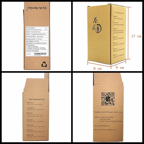 Miniatura 8 de Cha Wu-B Té de crisantemo, 6 oz170 g, HangZhou Bai Ju, flor de crisantemo blanco, té de hierbas chinas..