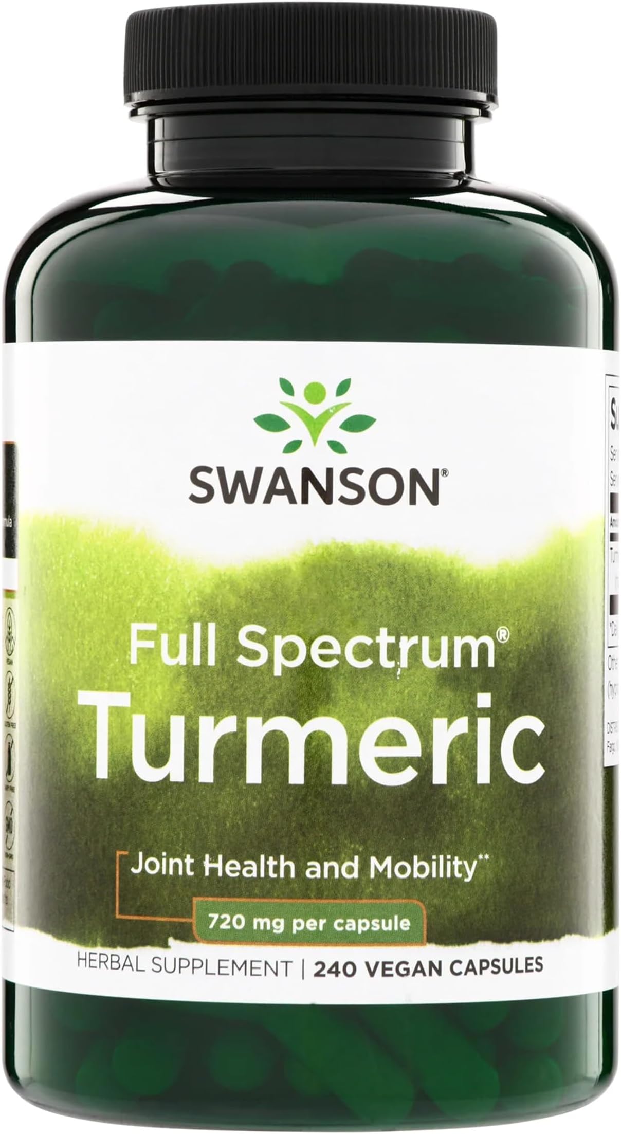 Swanson Full Spectrum Turmeric Curcumin Supplement, 240 Vegan Capsules