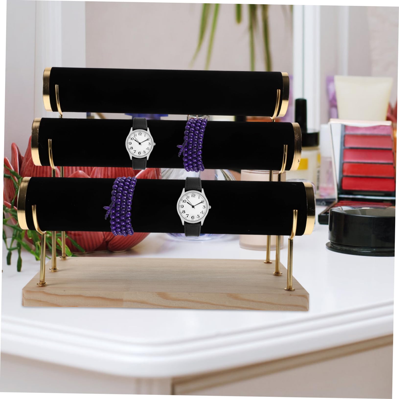 Uchwyt na bransoletkę do zegarka pulpit stojak na bransoletkę prezentacja organizer na bransoletkę stojak na biżuterię stojak na zegarek domowy/205/232(Black)