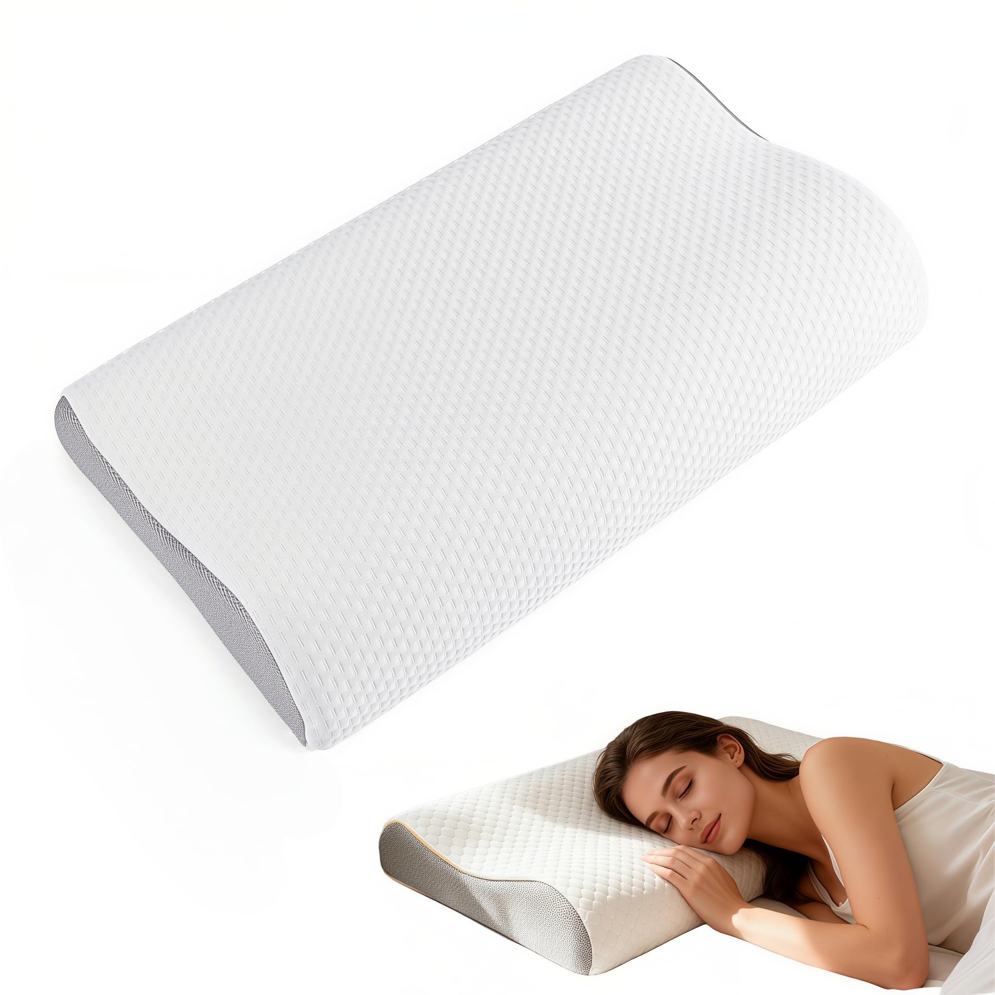 Cervical Neck Pillow for Neck Pain Relief - Ergonomic Memory Foam Pillows Neck Pillow for Sleeping Side Back