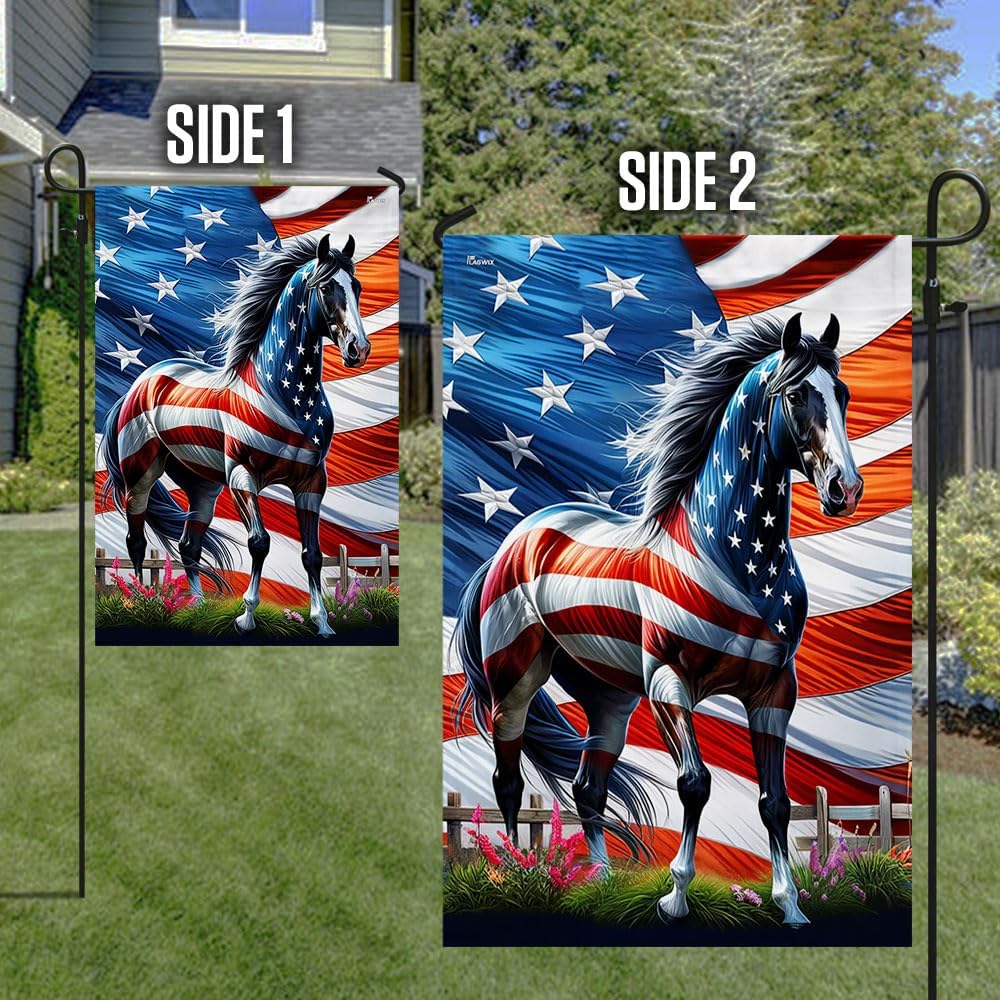 FLAGWIX American Flag - Horse Patriotic American Flag MLN2926F, House Flag (29.5" x 39.5") - USA Flags Premium Polyester - Decorative Indoor Outdoor Flag - Image 5