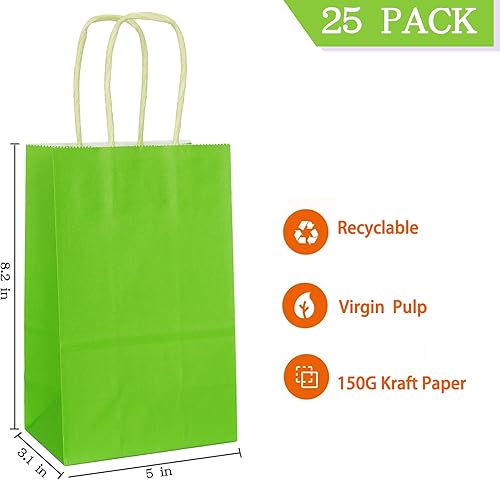 Miniatura 160 de Azowa - Bolsas de papel de estraza con asas para cosas para fiestas, para llevar regalos también