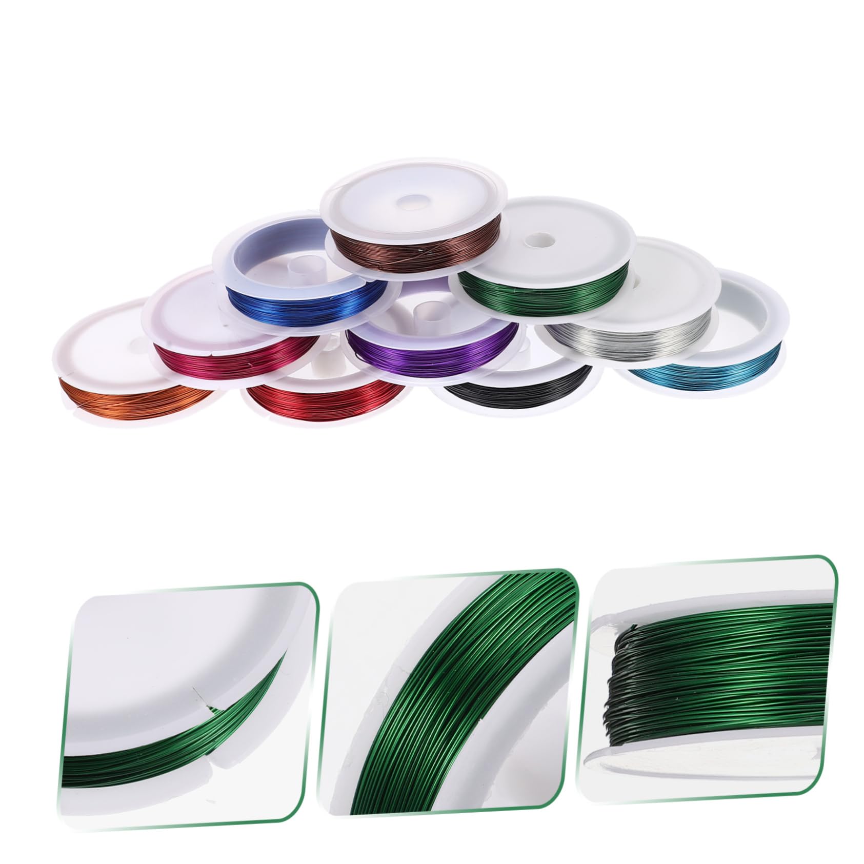 TEHAUX Filo Metallico Colorato Zincato 11 Pezzi, 0,5mm, Flessibile e Resistente alla Corrosione per Gioielli, Artigianato e Bouquet Fai da Te
