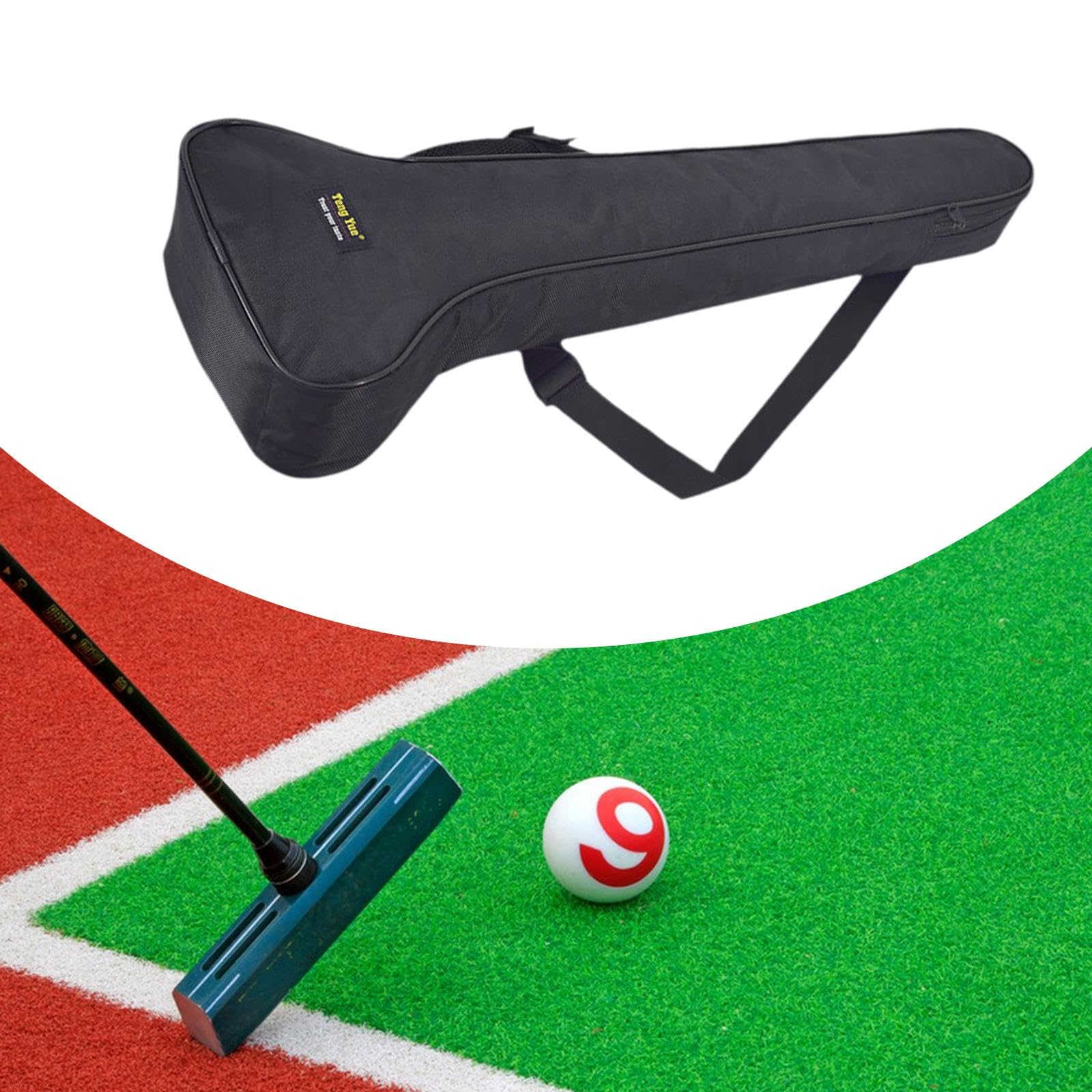 Borsa Porta Bastone Croquet Custodia Organizer Porta Mazze Croquet con Tracolla Regolabile E Tasca Laterale in Tessuto Oxford Resistente Adatta per Sp