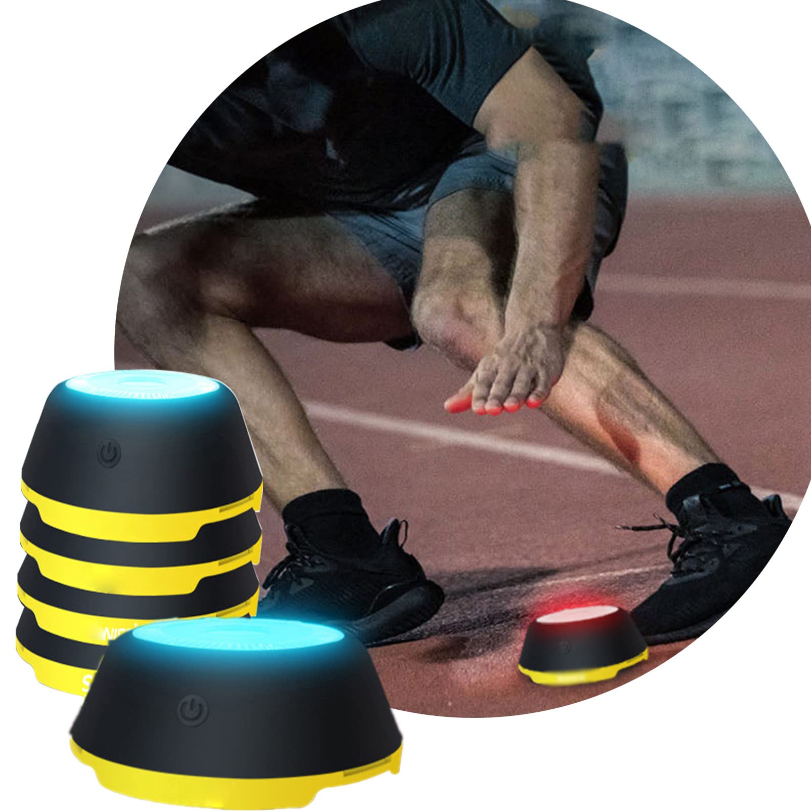 Flash Reflex and Reaction Training LED Light Pods to Improve Reaction Time, Fitness, Speed and Agility - for Coaches, Gyms, Sports Facilities and Individual Athlete Workouts,4Light