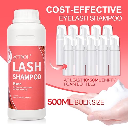 Miniatura 61 de Limpiador de extensiones de pestañas Aloe 1L Natural Lash Extension Shampoo Professional Eyelid Foaming Cleanser Parabenos & Sulfate Free