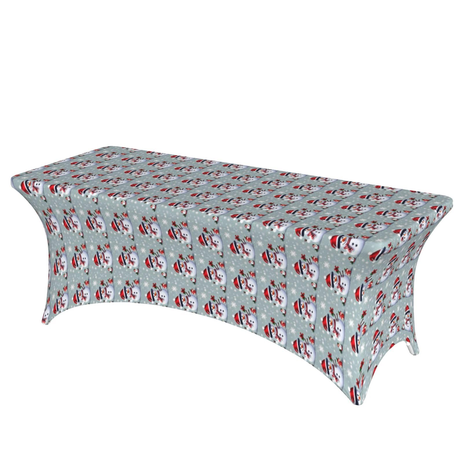 Nappe rectangulaire élastique bonhomme de neige banquet pique-nique