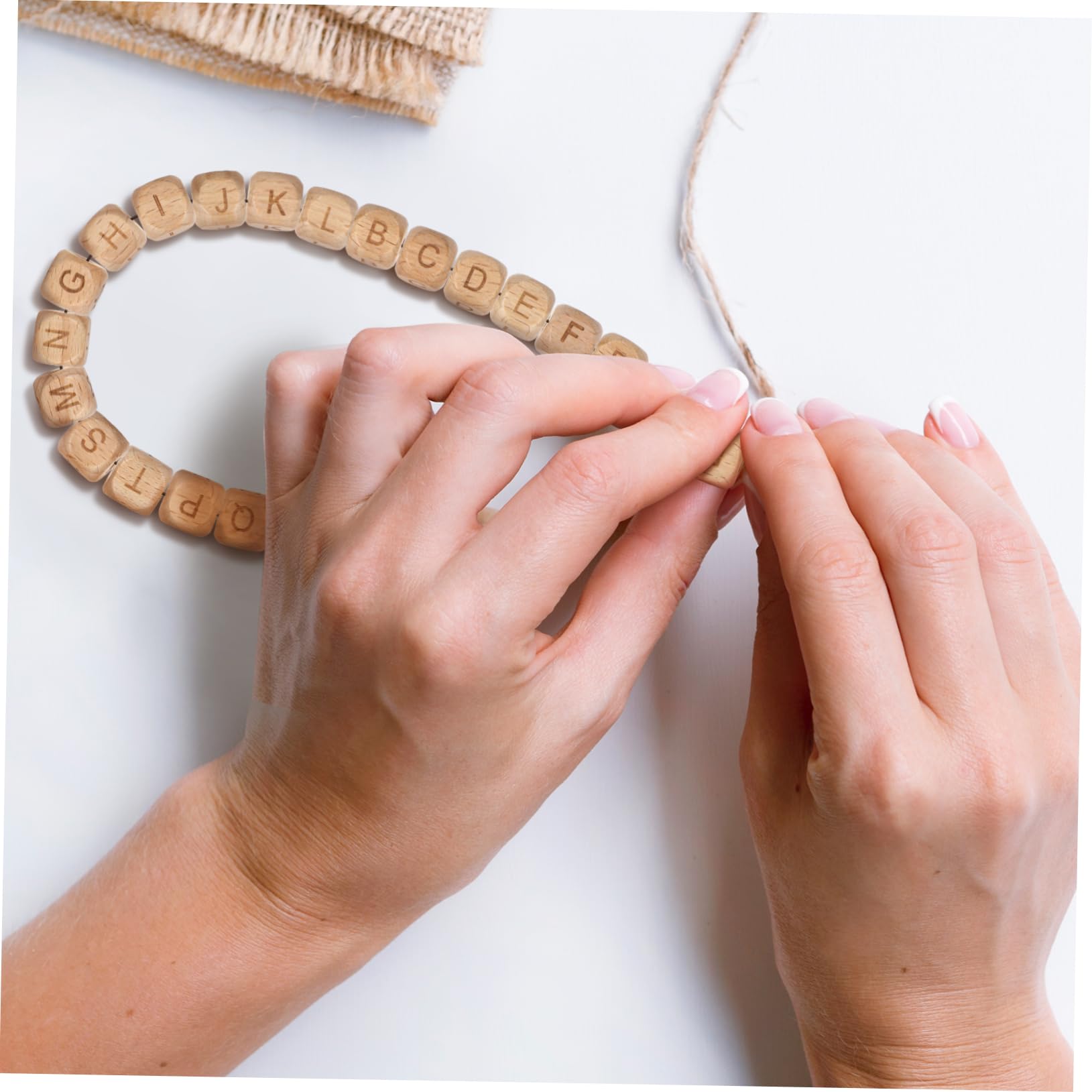 260pezzi Perline Legno Forma Quadrata Lettere Alfabeto Perline Distanziatrici Legno Lettere Per Collane Bracciali Artigianato Fai Da Te Creazione Gioielli Decorazioni