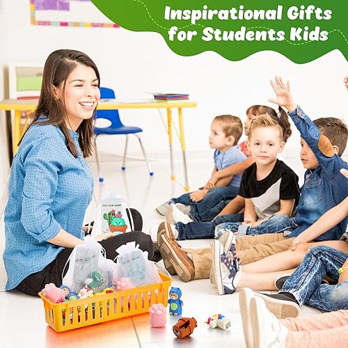 Miniatura 5 de Fulmoon Mini sacapuntas inspiradores para estudiantes, sacapuntas de animales de dibujos animados, tarjetas inspiradoras de juego de palabras,