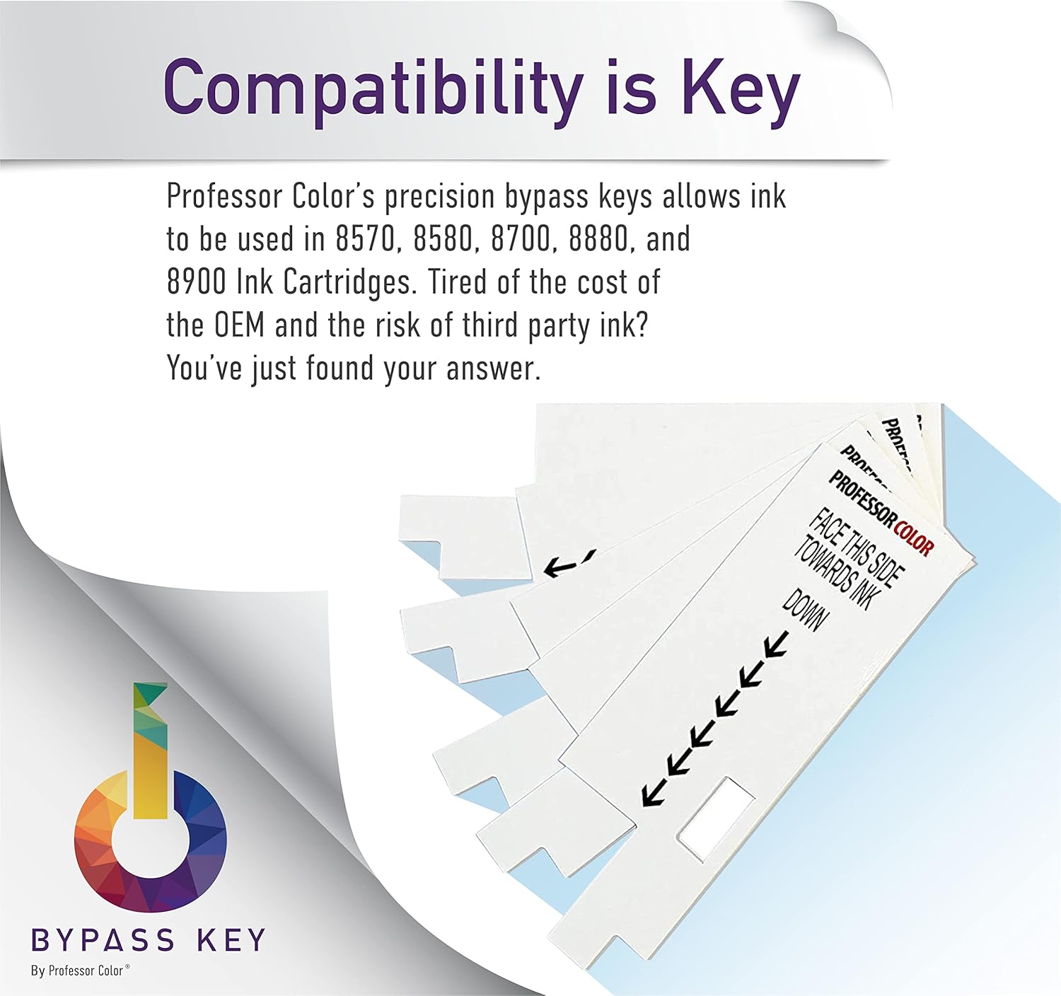 Exclusive Discount 60% Price Colorqube 8700 Ink Replaces 108R00990 108R00991 108R00992 108R00994 (10 Repackaged OEM Inks), Bundle Includes Professor Color Bypass Key for use in North American Printers