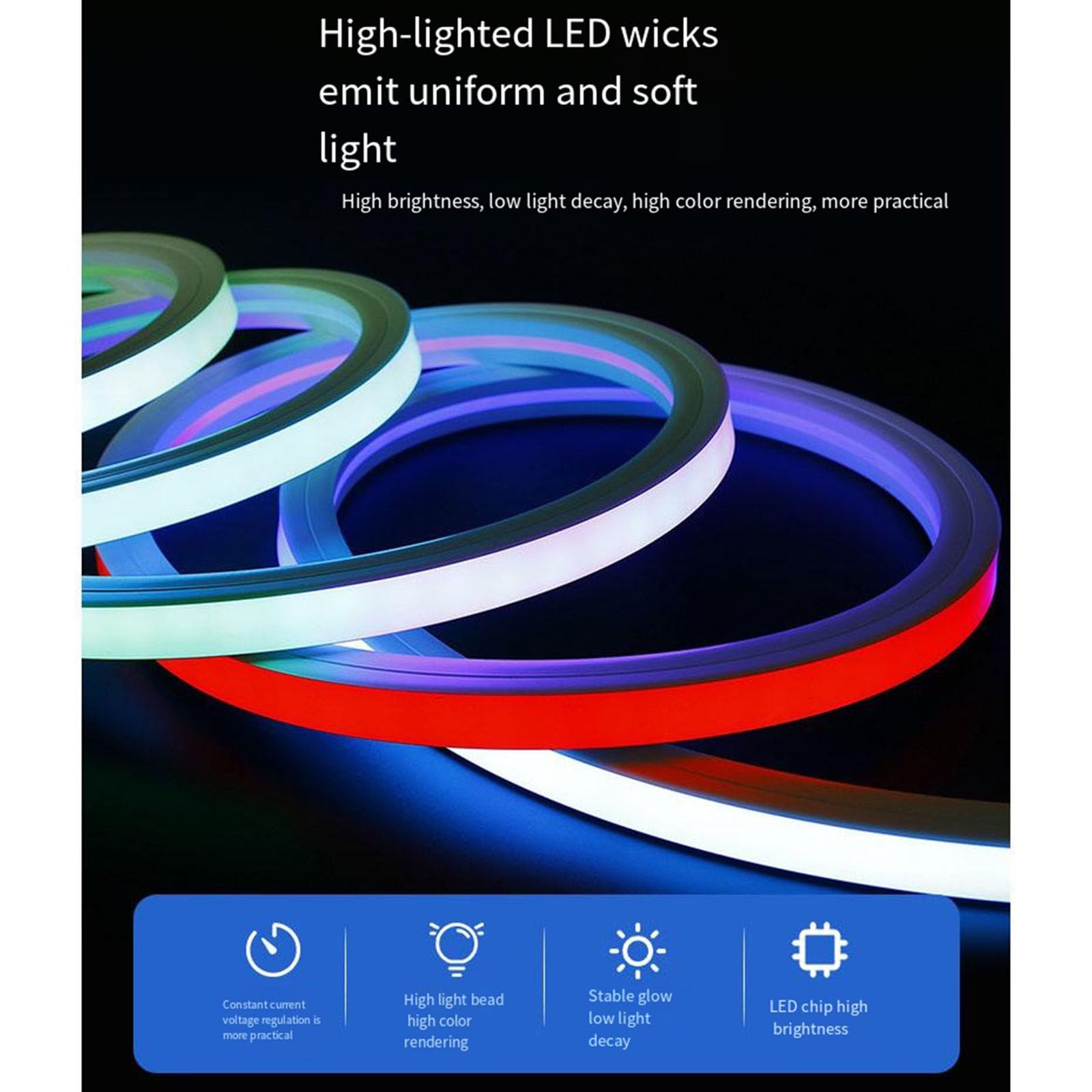 Bande Lumineuse néon LED RGB 12V, 8x16mm, Bande Souple, étanche, en Gel de silice, pour la décoration extérieure de la Chambre à Coucher,5m