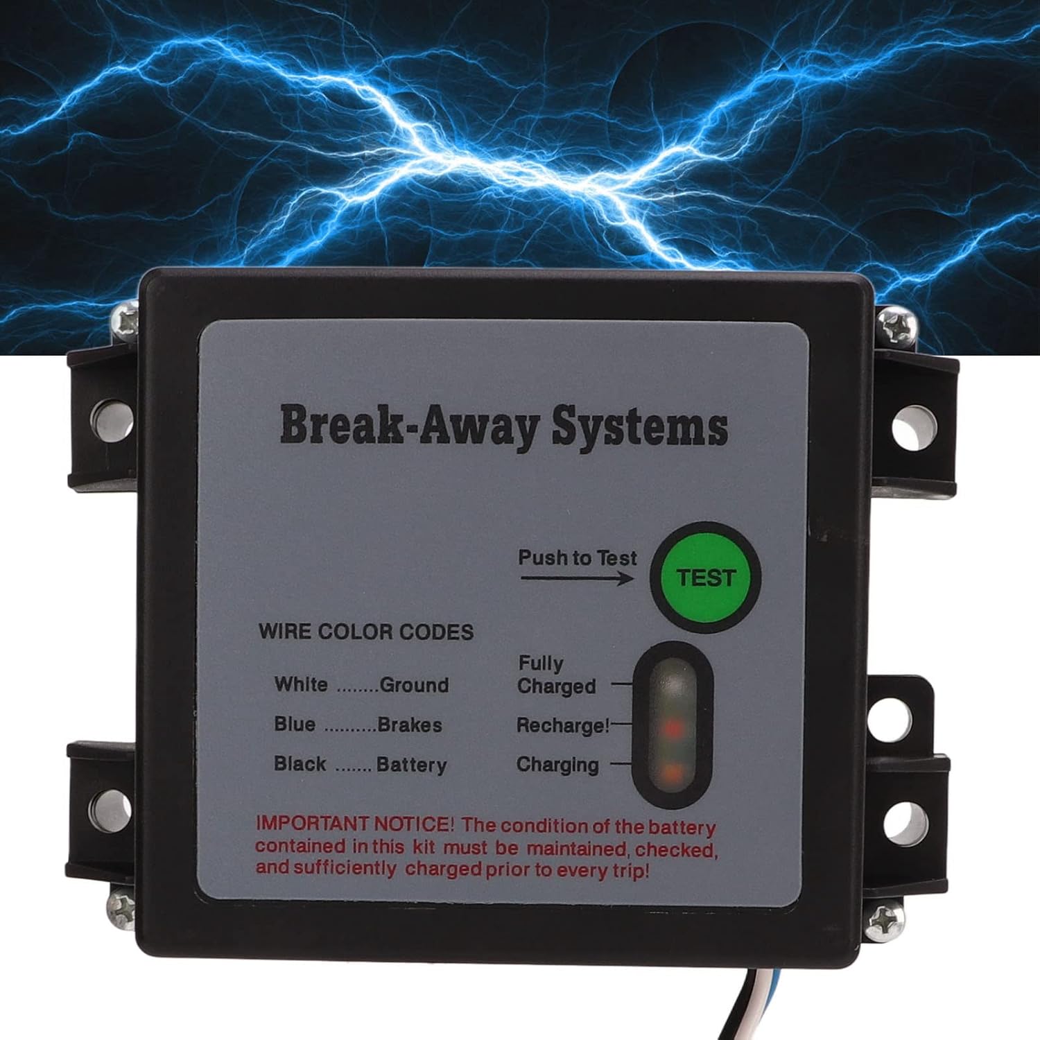 Trailer Breakaway Kit 12 Volt Battery Charger For Trailer & Camper Break Away Electric Brake Systems - Jammy J-BCH Trailer Brake Kit - Foto 6