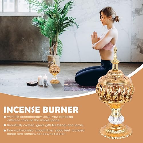 Miniatura 9 de Cabilock 2 piezas delicado arte incensario soporte para relajación decoración del hogar y meditación Diseño único quemador de incienso para material