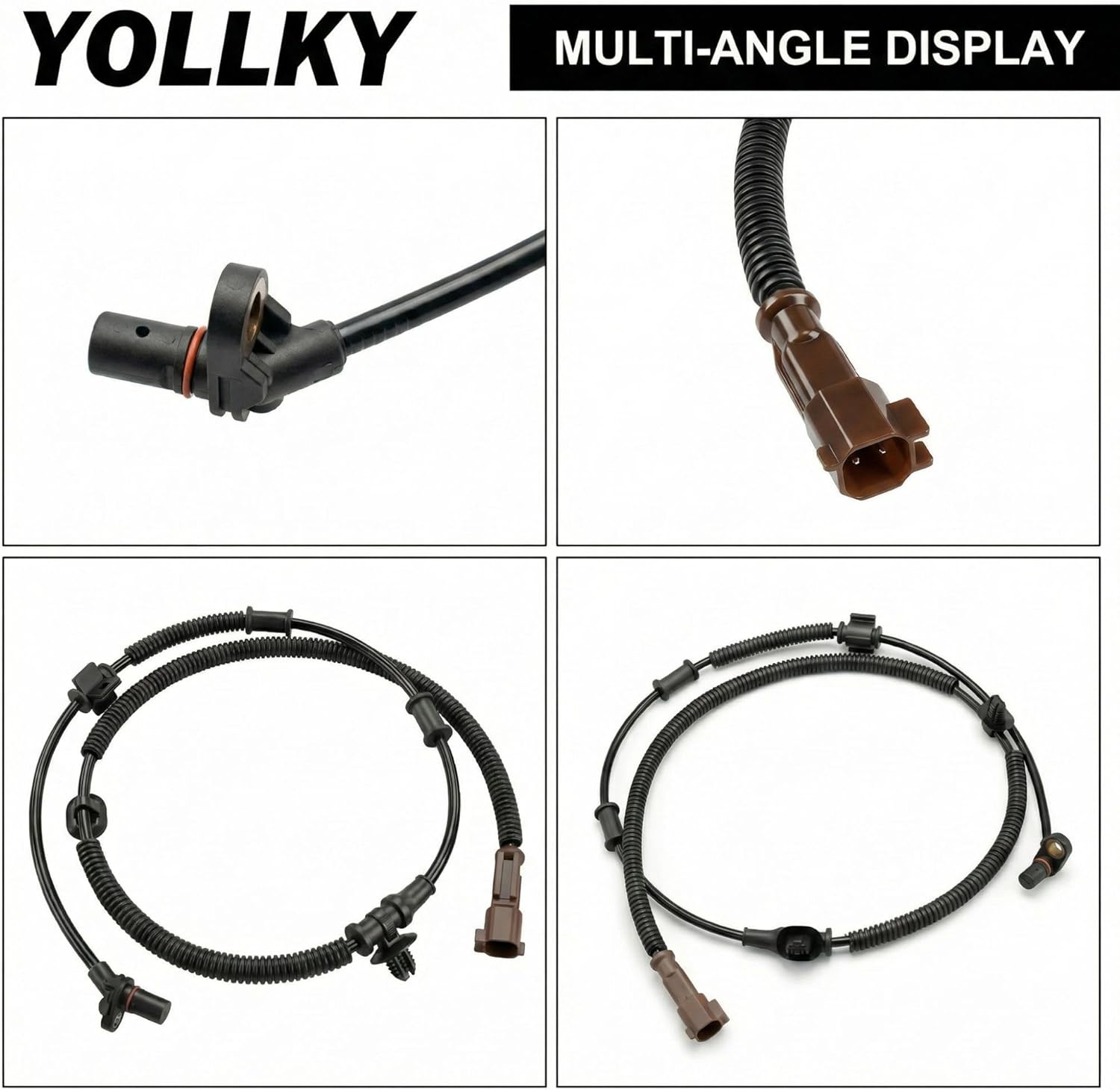 4 Pcs Front Rear Left Right ABS Wheel Speed Sensor for Ford F-150 2015-2020, Anti-Lock Brake Sensor Replacement | Replaces OE# FL3Z2C204A, FL3Z2C190A, JL3Z2C204A, FL342C190AC