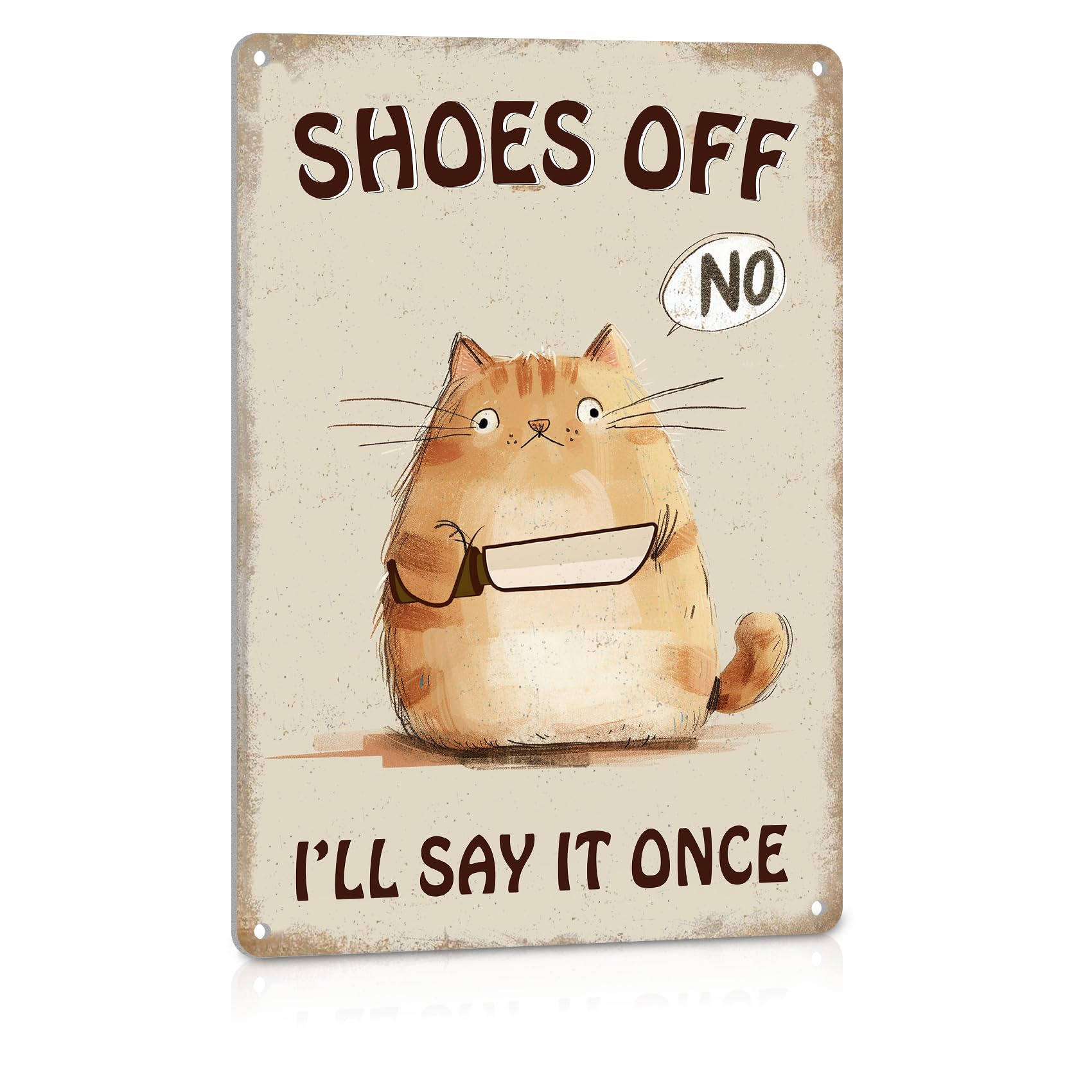 Shoes Off Sign No Shoes Sign For House Door Decor, Take Your Shoes Off Sign for Front Door Bedroom Please Remove Your Shoes Sign Metal 8x12 Inches