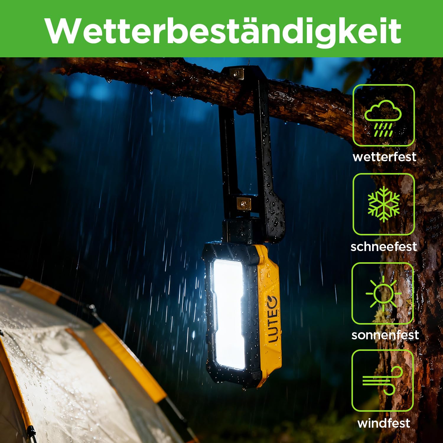 LUTEC Luce da lavoro ricaricabile, luce magnetica a LED da 1000 lumen, con base magnetica e gancio di sospensione, rotazione a 360° e rotazione di 200°, per riparazione auto, emergenza e campeggio (2)