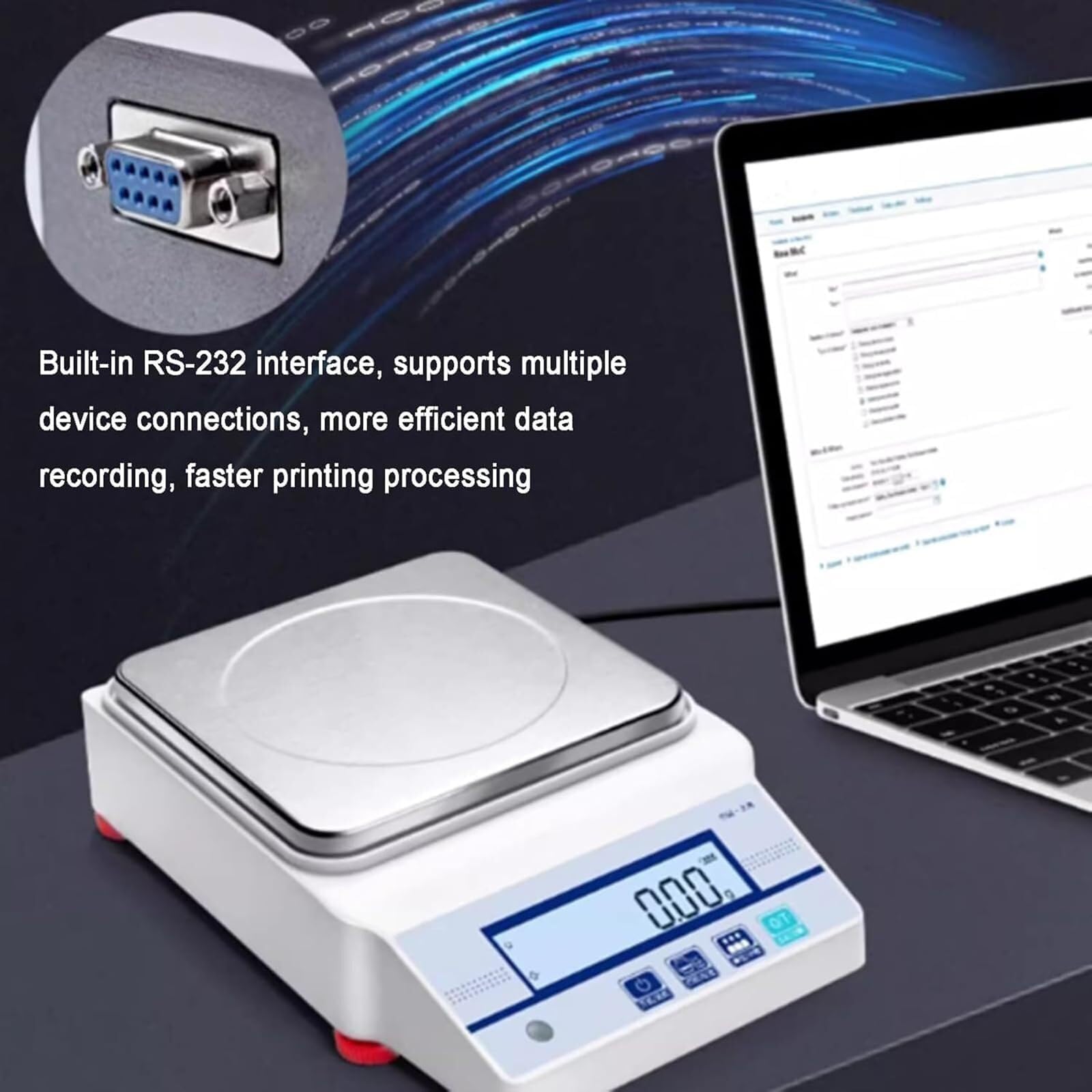 Balanza Hidrostática, Balanza de Densidad de Laboratorio con Plato de Pesaje de Acero Inoxidable, Capacidad de 5kg/10kg/15kg - Interfaz RS-232 para Medición de Densidad de Sólidos y Graveda 15kg/0.1g