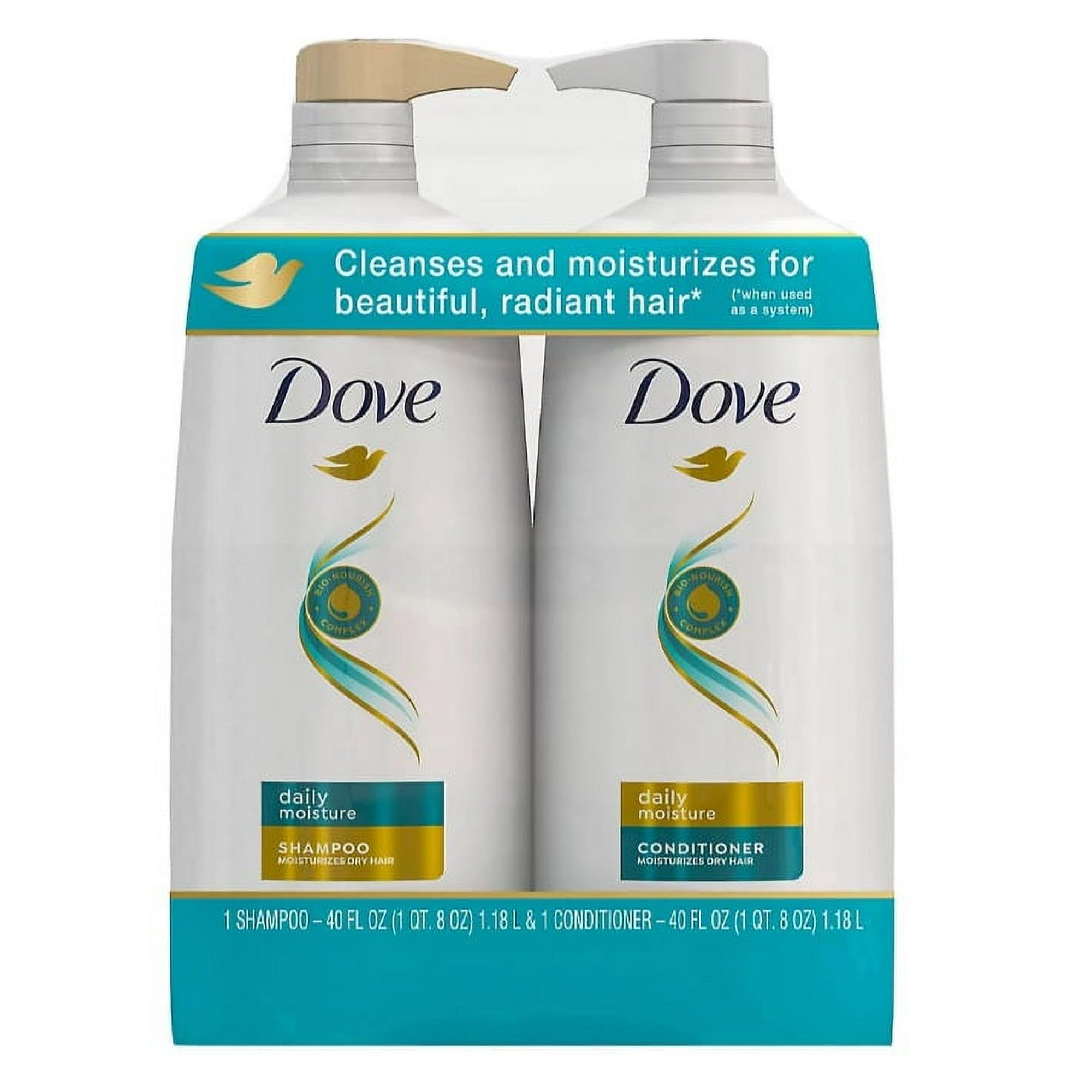 Dove Moisturizing Shampoo and Conditioner with Pump Daily Moisture, 2 ct./40 oz.