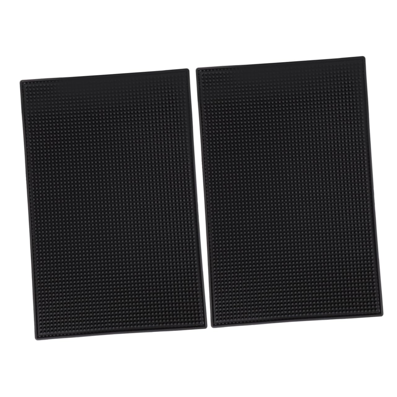 Tappetino da Bar Spesso 2 Pezzi in Pvc Antiscivolo per Cucina | Nero, Facile da Pulire, per Piano Cucina e Coffee Bar, Aiuta a Contenere le Perdite di Caffè
