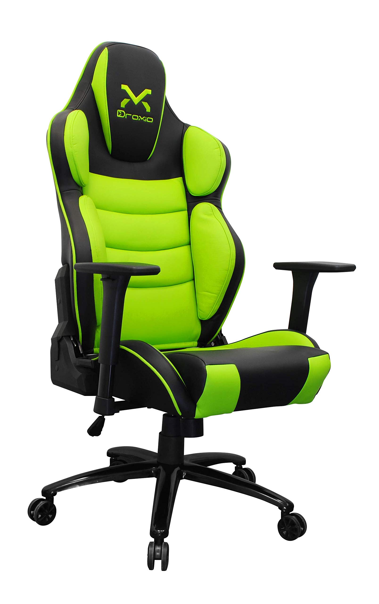 Silla Gaming DROXIO TROUN Pro en Color Negro y Verde de 3GO