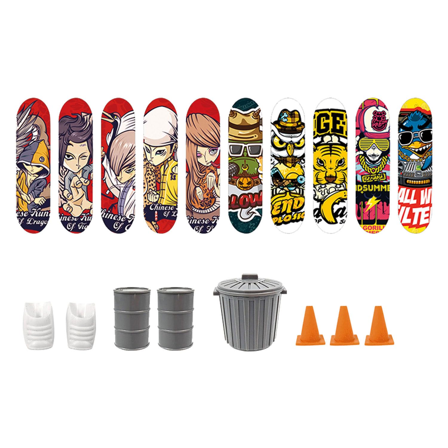 Finger Skateboard With Accessories - Fingerboard Skatepark - Fingerboard - Finger...