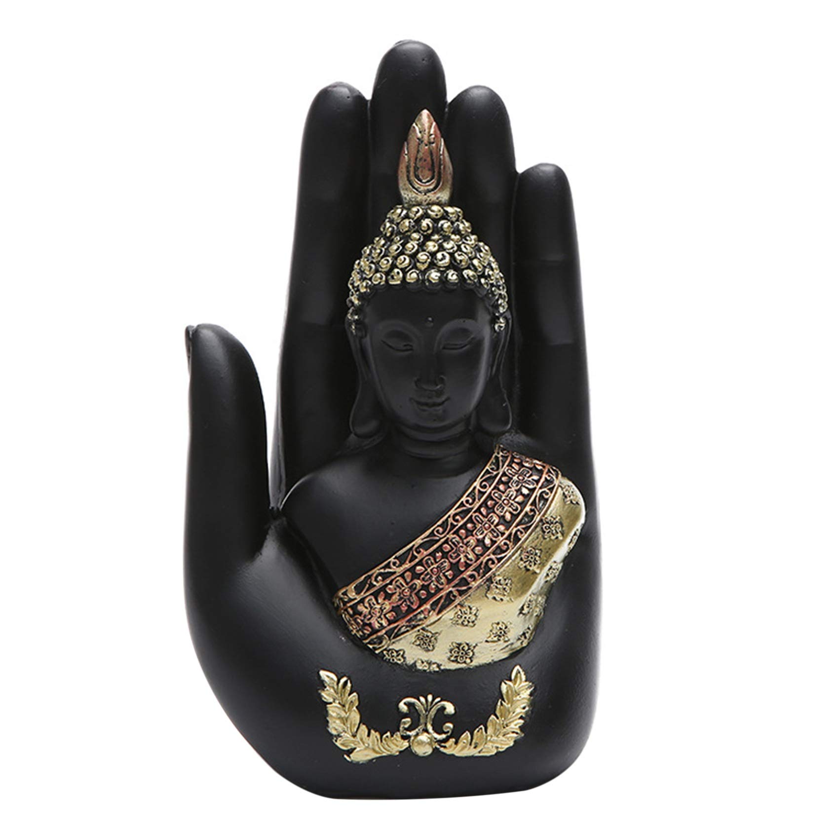 CTRLZS Thai Buddha in the Palm Statue Figurine, Buddha Sculpture-Indoor/Outdoor Decor for Garden,Patio,Porch Yard Art Decor