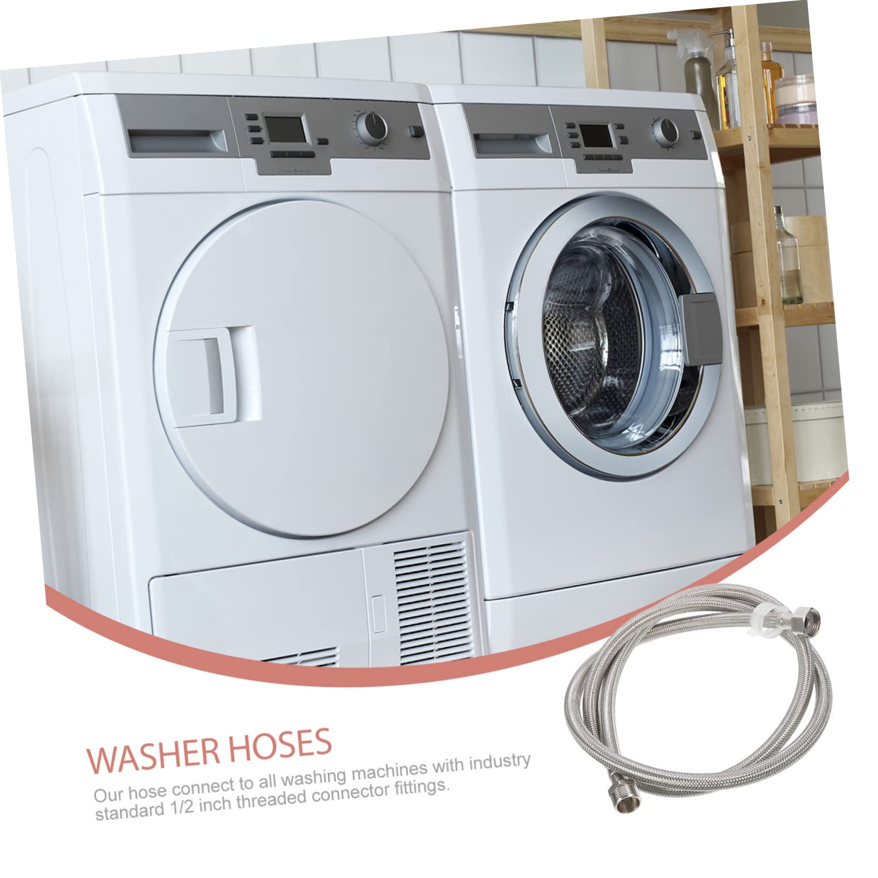 Angoily 3 Pièces Tuyau Extension pour Machine à Laver Acier Inoxydable Flexible Tressé Raccordement Pouce Intérieur et Extérieur Installation Facile et Durable