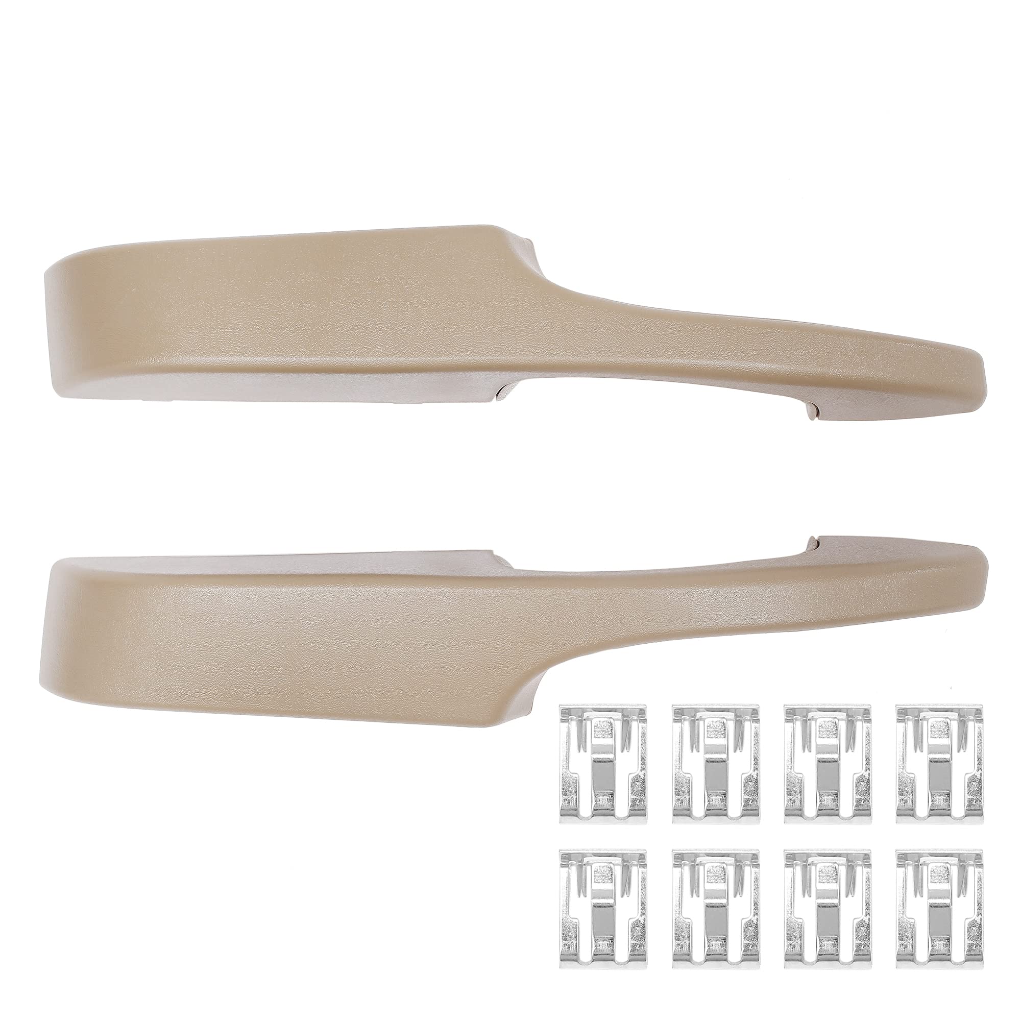 Interior Pull Door Handle, Compatible with 2003-2019 Chevy Express, GMC Savana 1500 2500 3500, Complete Armrest (Neutral Beige) , Front Left Driver & Right Passenger Side | Replace# 25750064,10388389