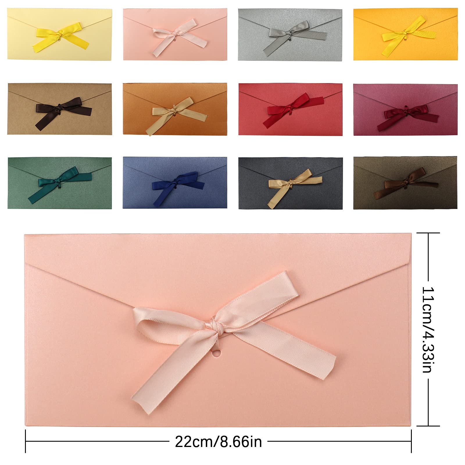 12 szt. kolorowych kopert, kopert prezentowych, kolorowe mini koperty, retro koperty ze wstążkami, na Boże Narodzenie, Święto Dziękczynienia, ślub, artykuły na przyjęcie urodzinowe