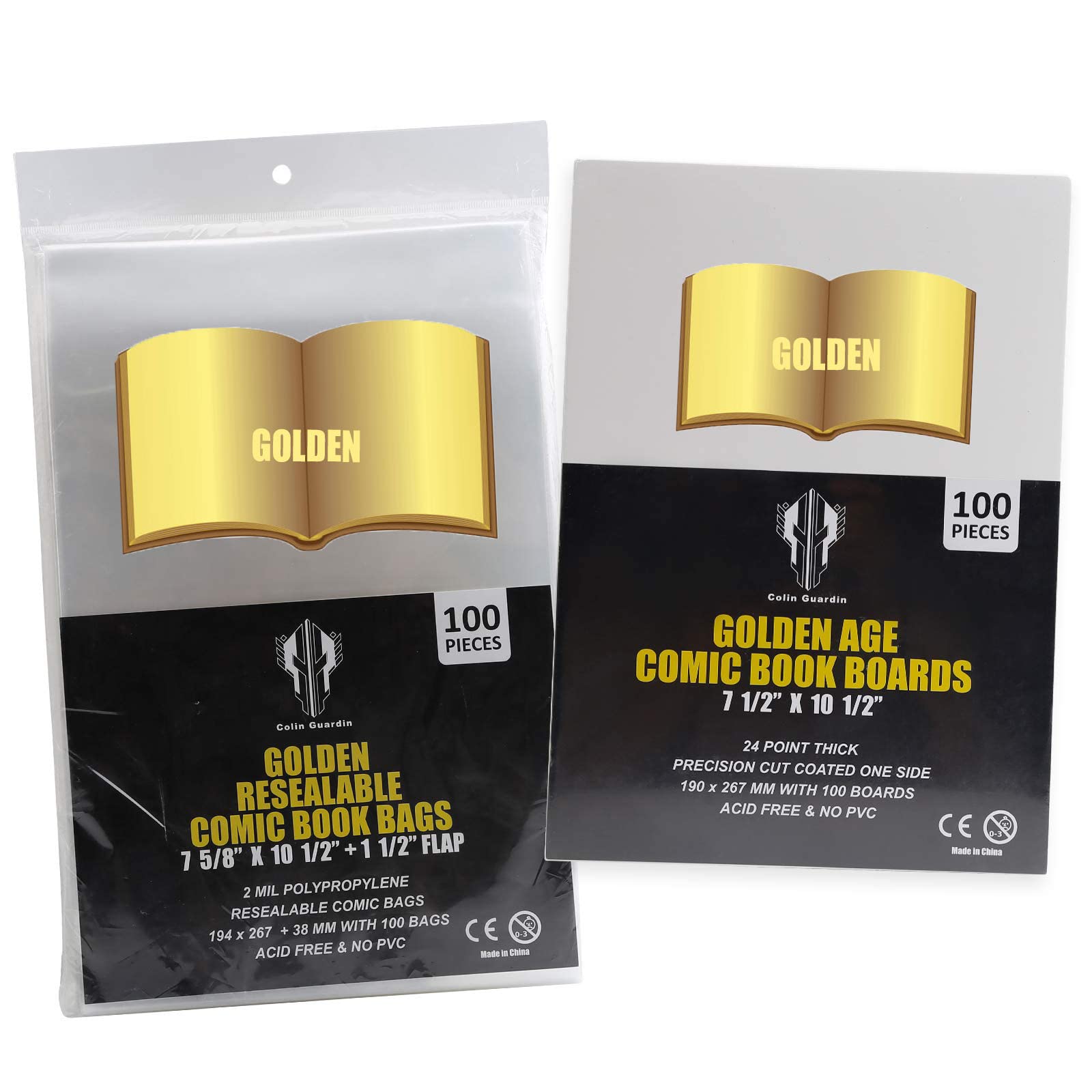 Buy Colin Guardin Comic Book Bags and Boards Pack of 100 Comic Bags and