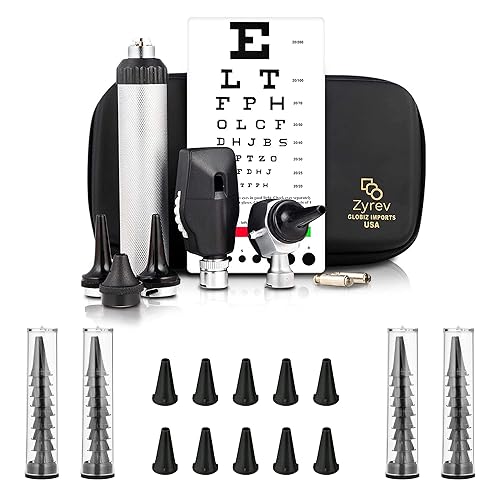 Zyrev ZetaLife - Juego de otoscopio combinado con 50 puntas de espéculo desechables adicionales (1ª edición)