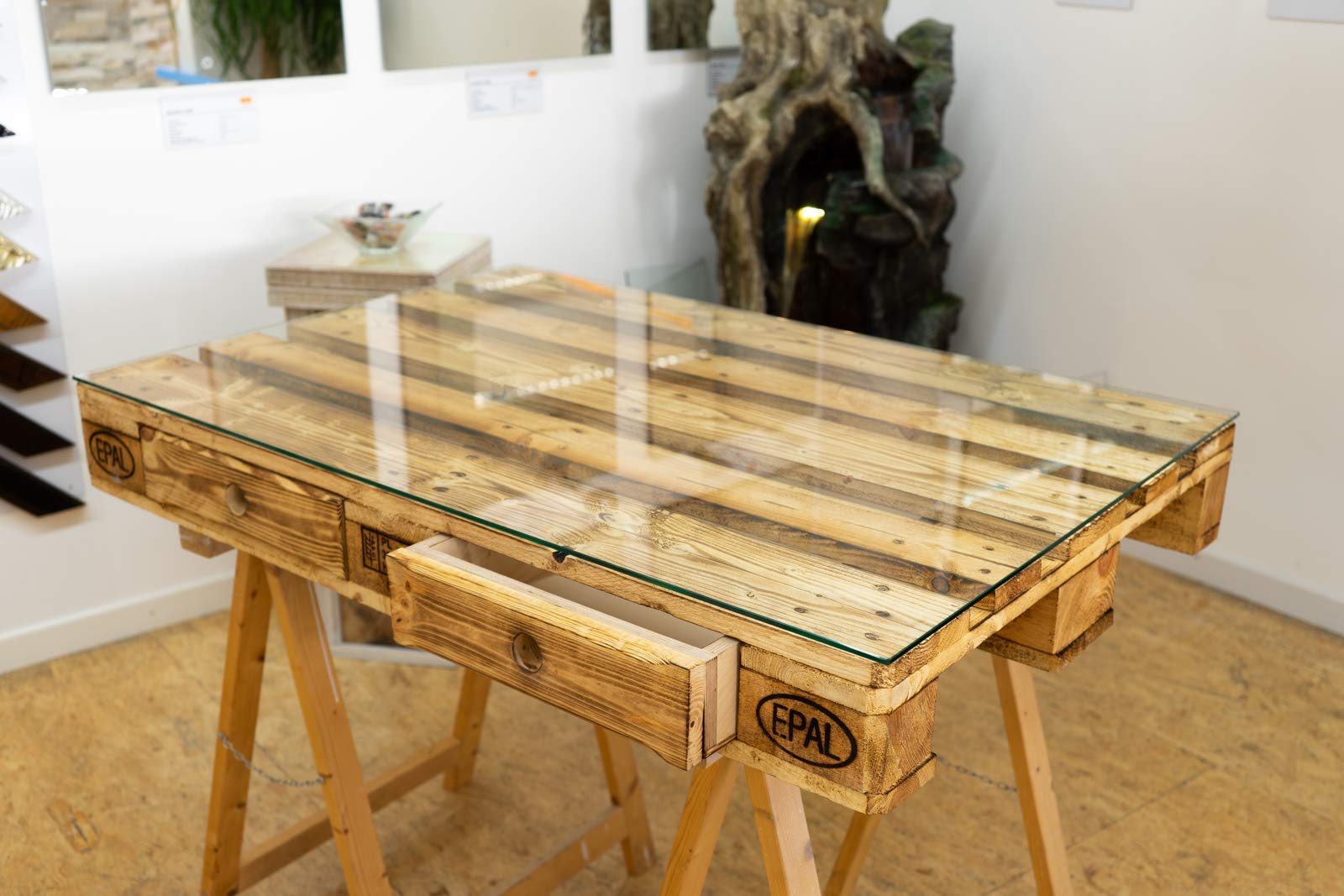 MySpiegel.de ESG Glasplatte Sicherheitsglas für Euro Palettenmöbel 6mm 120x80 cm Polierte Kante Ecken gestoßen Durchsichtig Klar Glasboden Glastisch